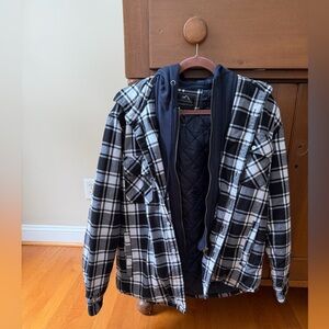 Black and White Plaid Men's Jacket